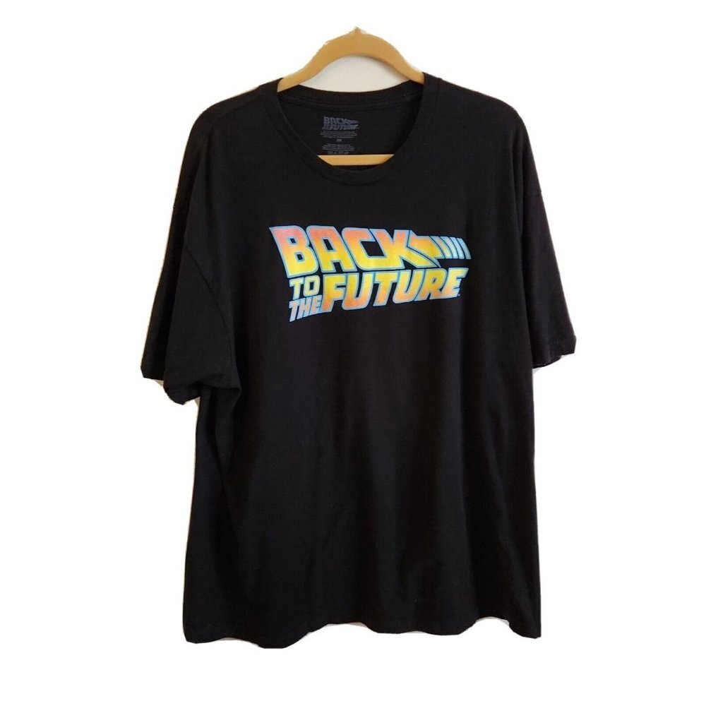 Back To The Future Shirt Mens Size 2XL Black Yellow Spell Out Movie SS